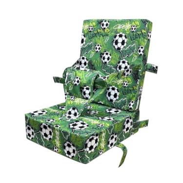 Imagem de KiBcsLic Assento elevatório para cadeira de cozinha com encosto removível e antiderrapante, almofada para crianças pequenas, assento elevatório para cadeira, Verde