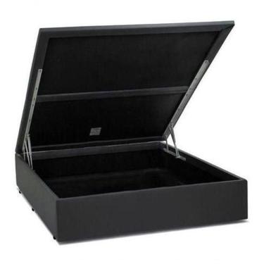 Imagem de Cama Box Baú Casal Cinza Sintético 42x138x188