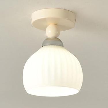 Imagem de Luz De Teto De Corredor Simples Luminárias De Lustre De Criatividade Moderna Estilo Wabi-sabi Luminária De Teto De Metal De Vidro Para Sala De Estar Quarto Cozinha Corredor, Beige, B