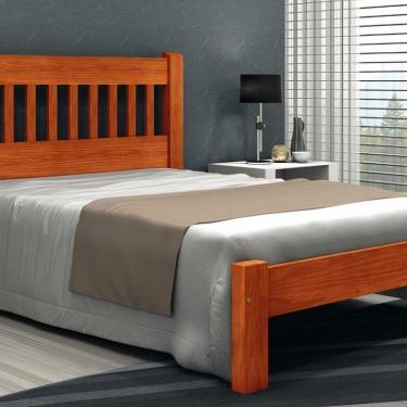 Imagem de Cama Queen Size Lisboa de Madeira Maciça Angelim Mel