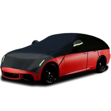 Imagem de Guuffe Capa para metade do carro para para-sol, metade do carro, capa de neve, impermeável, universal, preta, 210T com algodão (Sedan)
