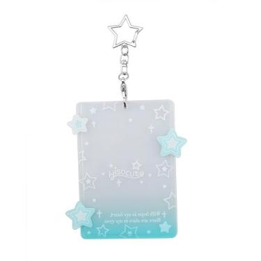 Imagem de Caviotess Porta-cartões de acrílico Glitter Star, porta-cartões Kpop Idol, protetor de cartão para impressões de 7,6 cm