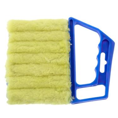 Imagem de Escova profissional de limpeza de persianas de dupla face, amarelo e azul, espanador de microfibra para casa, escritório