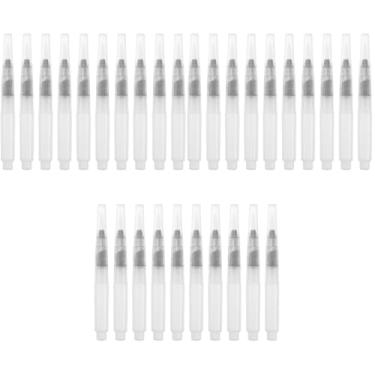 Imagem de Gatuida Conjunto de 30 canetas pincel aquarela, recarregáveis, para pintura, desenho, viagens, pontas pequenas e pontiagudas transparentes, 10 cm