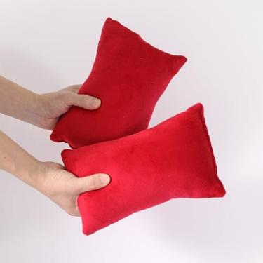 Imagem de EVOLIVE Pacote com 2 mini travesseiros minúsculos de micromink cinza, 28 x 17,78 cm - Lavável na máquina, leves, respiráveis e multifuncionais travesseiros de viagem para pescoço, suporte das costas