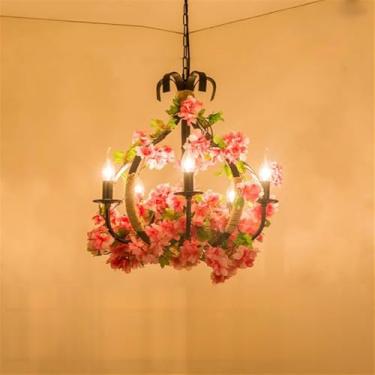 Imagem de Lustre Americano Pastoral LED Industrial Retrô Criativo Música Restaurante Bar Cafeteria Loja de Chá Loja de Roupas Decoração Plantas Verdes Luminária Pendente (I 6 Lâmpadas)