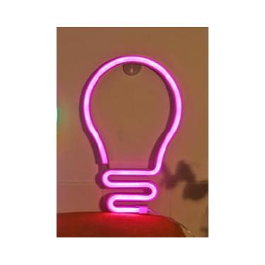 Imagem de Luminária Placa Led Neon - Letreiro de Luz Parede USB Pilha(Lâmpada Rosa)