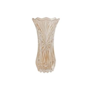 Imagem de Vaso Decorativo De Vidro Para Mesa Design Cristal 20cm Altura. - Vaso de Cristal Transparente para Mesa, Sala e Escritório, Ideal para Plantas Pequenas, Flores e Decoração Moderna de Ambientes