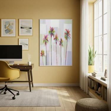 Imagem de Quadro Decorativo Arte De Palmeiras -70X50Cm - Quadros On-Line