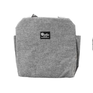 Imagem de Bolsa Térmica Lancheira para Trabalho e Faculdade, Azul, Poliéster, 25x25x14cm, com Alça e 2 Bolsos Laterais