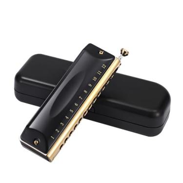 Imagem de Gaita cromática profissional de harmônica 12 16 furos instrumento musical de desempenho profissional (tipo 1)