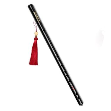 Imagem de Flauta de bambu de madeira chave E instrumento de sopro para iniciantes com flauta preta base zero