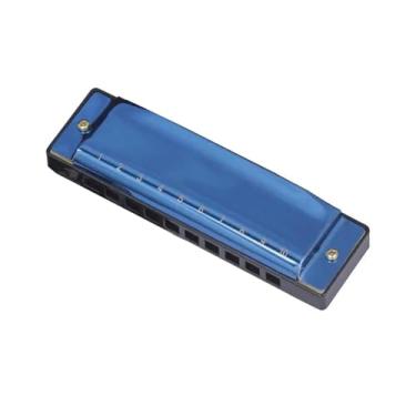 Imagem de Gaita profissional de tocar, elegante, azul, 20 tons, chave C, instrumento para tocar harpa, adequado para iniciantes