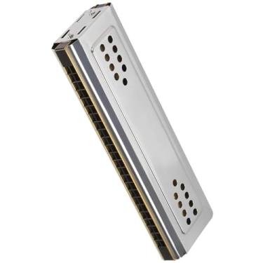 Imagem de Gaita profissional profissional de 24 furos C&G Vibrato Harmonica Instrumento com estrutura simples e fixa