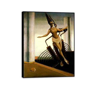 Imagem de Pôster Max Ernst The Wavering Woman Reproduções de pinturas famosas Surrealismo Tela de arte de parede Max Ernst para presentes de sala de estar 80 x 60 cm (32 x 24 polegadas) moldura preta