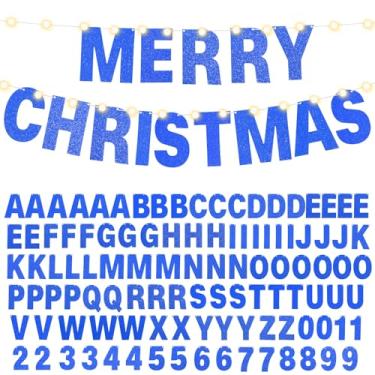 Imagem de TaoBary 112 peças, kit de letras faça você mesmo, com glitter, letras personalizáveis, inclui 107 letras e números, 3 cordas e 2 agulhas para decoração de aniversário, Halloween, Natal, casamento, dia