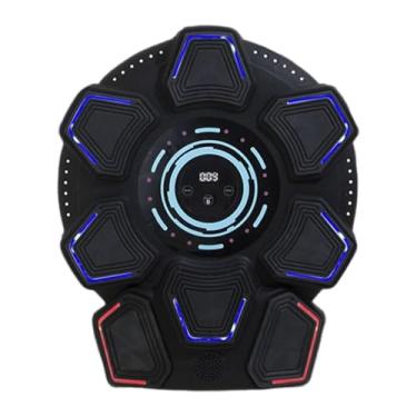Imagem de IEUDNS Máquina de boxe, música, boxe, alvo, karatê, foco, treinamento, LED, iluminado, fitness, parede, alvo, socos, almofada, Preto