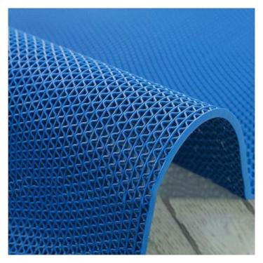 Imagem de SPXMQSS Tapetes externos para jardim, tapete antiderrapante lavável para cozinha, jardim, tapete de drenagem a céu aberto de PVC, resistente ao desgaste, para deck, varanda, varanda, banheiro azul 120
