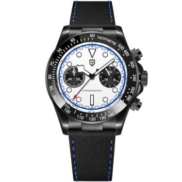 Imagem de LACZ DENTON Pagani Design 1718 Panda Dial Relógio masculino cronógrafo Japão VK64 Movimento Aço Stianless 100 m à prova d'água masculino moderno relógio casual, Azul, branco