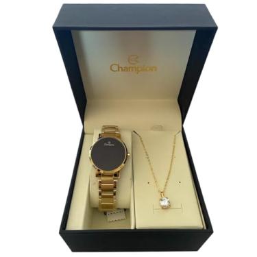 Imagem de Relógio Feminino Digital Led Champion Dourado CH48144V Kit