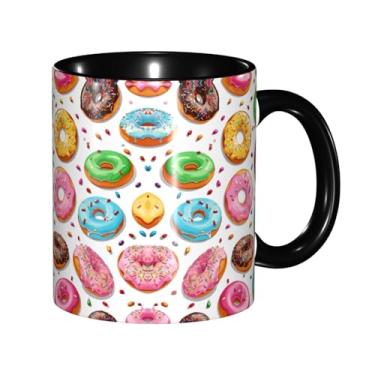 Imagem de Zeraoke Canecas de café criativas com estampa de donuts, personalizadas, presente para a família, tamanho de 325 ml, unissex