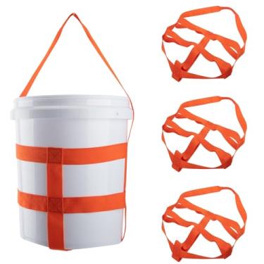 Imagem de HDYEGY 4 peças de estilingue para balde de 5 galões, alça de manuseio de 4 cm de largura, correia de nylon 1680D pesada com faixa de barriga, capacidade de carga de até 136 kg