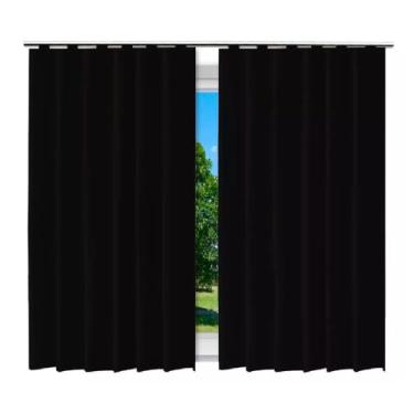 Imagem de Cortina Blackout Preto, PVC, 280cm x 280cm, Bloqueio de Luz, Privacidade, Conforto Térmico