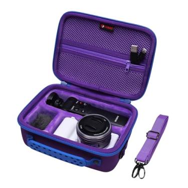 Imagem de XANAD Estojo De Transporte Para Câmera Sony Alpha Zv-E10/Zv-E10L/Zv-1/Zv-1F, Kit Acessórios Vlogger, Tripé (Gp-Vpt2 Bt) E Microfone - Bolsa Armazenamento Viagem Roxa