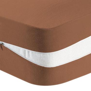 Imagem de PrinceDeco Camel Futon Capa de colchão para colchão futon tradicional japonês, capa de colchão de chão com zíper, protetor de sofá-cama, lavável na máquina, solteiro