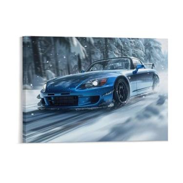 Imagem de HouLaiZhe Snow S2000 Extreme Speed Sports Posters Tela Estética Decoração de Quarto Pintura de Parede Impressões Sala de Galeria Decoração de Parede para Quarto Sala de Estar Escritório 18 x 24