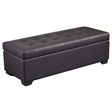 Imagem de FAMEOYA Banqueta para pés, banco de cama, banco de sofá, tecido de tecnologia confortável, armazenamento de grande capacidade, pode ser virado para quarto, sala de estar, casa, banco de troca de