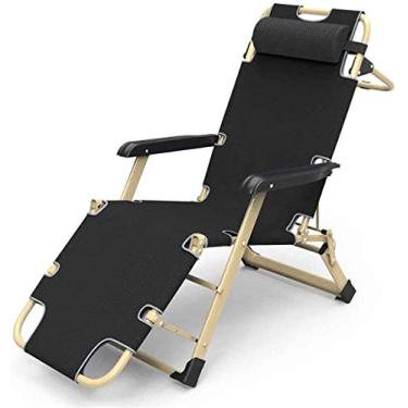 Imagem de Espreguiçadeira leve e dobrável, espreguiçadeira dobrável e reclinável, cadeira de jardim ao ar livre, espreguiçadeira, cama, escritório, cadeira de costas preguiçosas para viagens, férias, ambientes