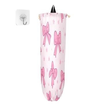 Imagem de xigua Suporte de parede para sacos plásticos de laços e fitas com cordão, pacote com 2, organizador de sacolas de compras reutilizáveis, decoração para bolsas, meias, roupas íntimas e gravatas