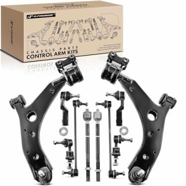 Imagem de A-Premium Conjunto de 10, braço de controle inferior dianteiro, extremidade da haste de direção externa interna, link da barra oscilante frontal e traseira, compatível com Mazda 3 (2004-2009), 5 (2006