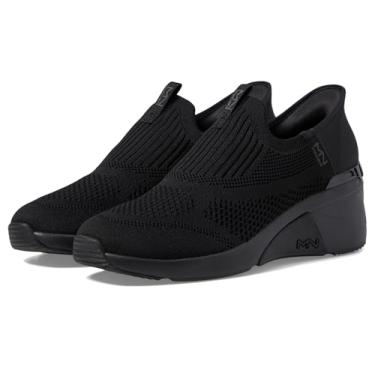 Imagem de Skechers Tênis feminino A-Wedge-Crecent Hands Free Slip-ins, Preto/preto, 36