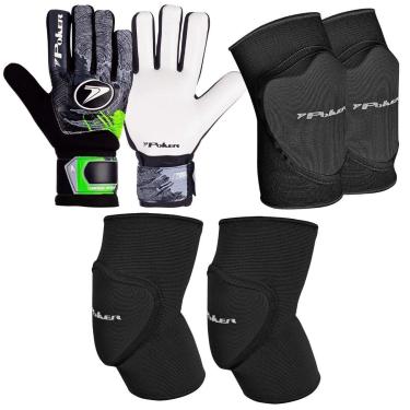 Imagem de Kit Luva de Goleiro + Cotoveleira Joelheira Indoor Poker-Unissex