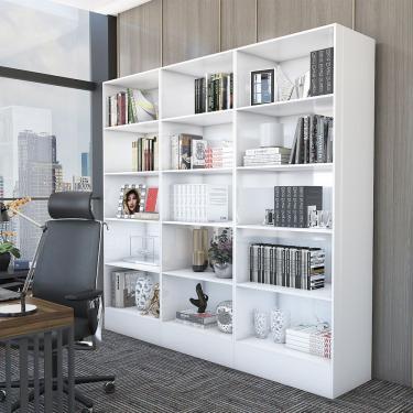 Imagem de Estante Duda 15 Prateleiras Em Mdp 162cm Carioca Móveis Branco