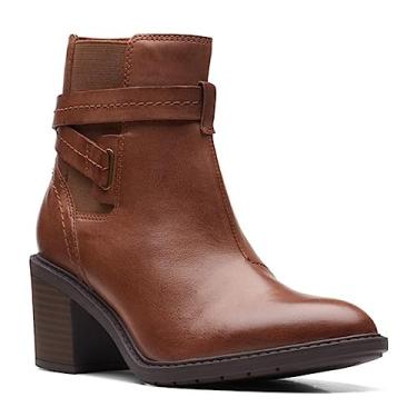 Imagem de Clarks Bota feminina cano médio Scene Star, Couro marrom escuro, 6