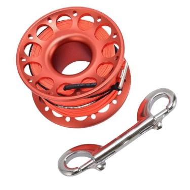 Imagem de Serounder Carretel de Carretel de Dedo de 98,43 Pés, Equipamento de Mergulho Resistente, Uso Multifuncional para Entusiastas do Mergulho, Aço Inoxidável (#6)