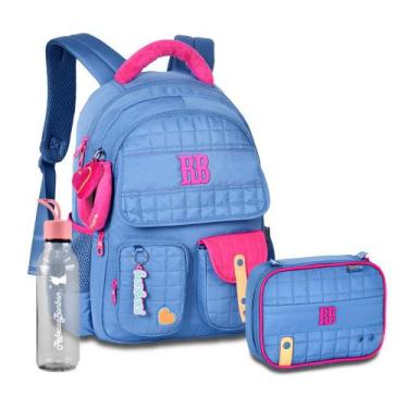 Imagem de Kit Mochila Costas Matelassê Rebecca Bonbon Estojo Box Amplo, RB26239 