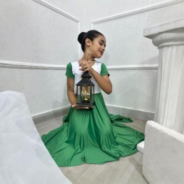 Imagem de Vestido de Dança Infantil CRUZ DOURADA Meninas - MISS FLOWER, Verde ba