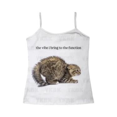 Imagem de Camiseta Feminina Slim Fit De Manga Longa Com Estampa De Gato Estilo G