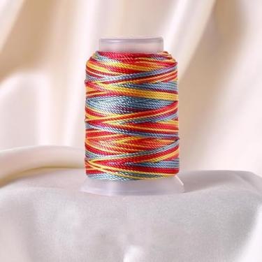 Imagem de Corda de pulseira colorida de 1 mm, fio encerado arco-íris resistente para fazer joias, colares, miçangas e artesanato - 50 jardas/rolo (flamingo)