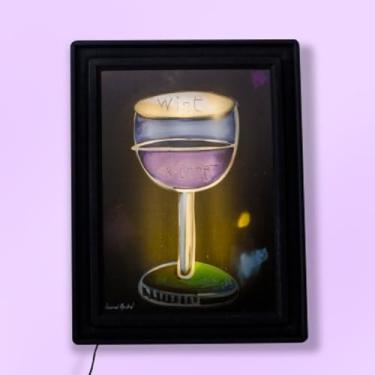 Imagem de Quadro Decorativo Iluminado LED Wine Time - Luminária de Parede para Adega, Bar e Área Gourmet - Design Sofisticado com Moldura Premium - Presente para Amantes de Vinho