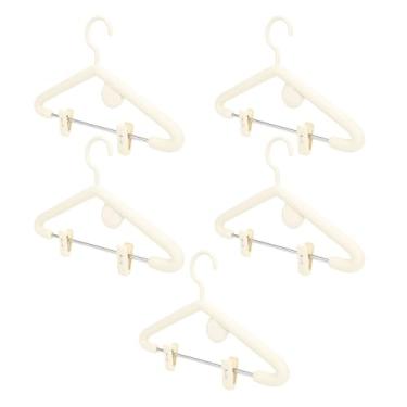 Imagem de GLOGLOW Cabides de Roupas de Aromaterapia 5 Peças, Cabides Antiderrapantes de Aço Inoxidável Pp para Ternos, Camisas, Jaquetas, Armazenamento de Guarda-roupa, Suprimentos de Secagem (Creme Branco)