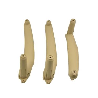 Imagem de 51416969401 carro auto accessori porta interna braço painel alça puxar guarnição capa kit compatível para bmw e70 e71 x5 x6 sav 2007-2014(Beige 3pcs)