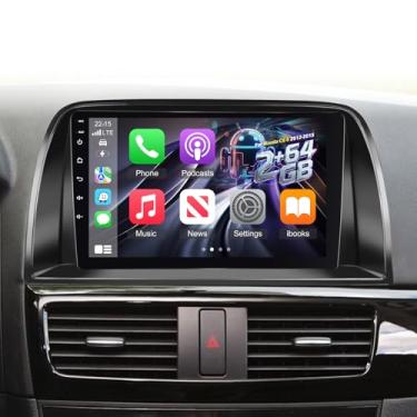 Imagem de [2G + 64G] Rádio automotivo Volxcereo para Mazda CX5 CX-5 CX 5 2012 2013 2014 2015, tela sensível ao toque Android de 9 polegadas estéreo com Carplay e Android Auto, GPS, WiFi, Bluetooth, SWC, FM/RDS