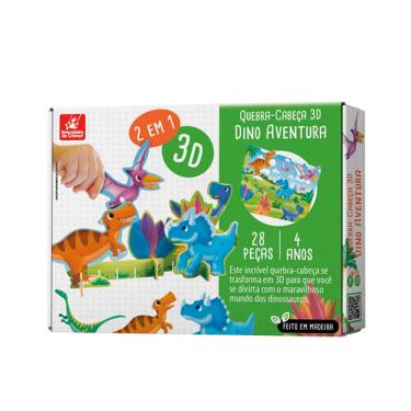 Imagem de Quebra-Cabeça 3D Dino Aventura - Brincadeira de Criança