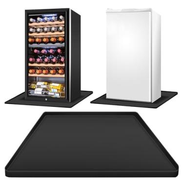 Imagem de Tapete de silicone para mini geladeira 61 cm x 61 cm x 1,3 cm, COITEK sob a geladeira, impermeável, com bordas elevadas, protege o chão, amplo para geladeira, máquinas de lavar, secadora