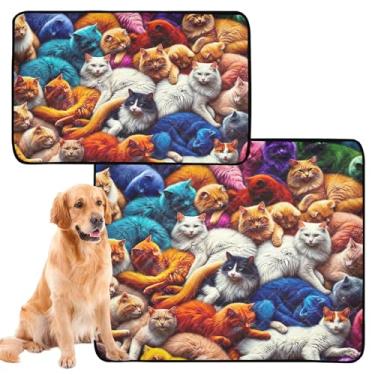 Imagem de TSENQUE Almofadas de xixi laváveis para animais de estimação neon coloridas para animais de estimação reutilizáveis para animais de estimação, tapete de cercadinho absorvente para cães, pequeno pacote